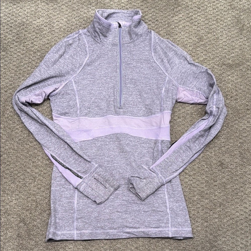 Lululemon - Fitted Ribbed Long Sleeve 1/4 Zip Sweatshirt